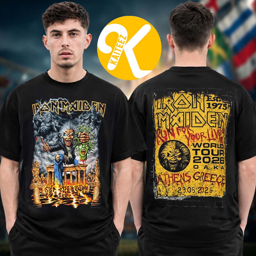 Iron Maiden Athens 2026 Event Shirt Run For Your Lives World Tour 2026 Two Sided Unisex T-Shirt Iron Maiden Athens 2026 Event Shirt Run For Your Lives World Tour 2026 Two Sided Unisex T-Shirt