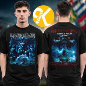 Iron Maiden Merch Run For Your Lives 2026 Tour Powerslave Mariner Two Sided Unisex T-Shirt