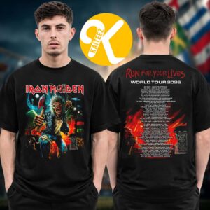 Iron Maiden Merch Run For Your Lives 2026 Tour Two Sided Unisex T-Shirt