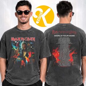 Iron Maiden Merch Run For Your Lives 2026 Tour Two Sided Washed T-Shirt