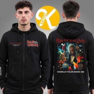 Iron Maiden Merch Run For Your Lives 2026 Tour Zip Hoodie