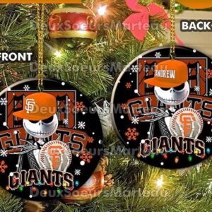 Jack Skellington San Francisco Giants Christmas Ceramic Christmas Ornament