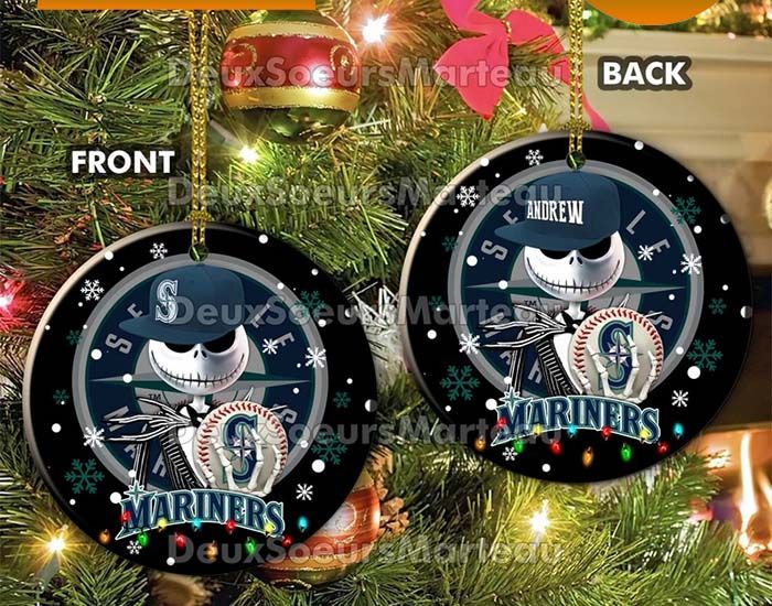 Jack Skellington Seattle Mariners Xmasmas Ceramic Christmas Ornament Jack Skellington Seattle Mariners Xmasmas Ceramic Christmas Ornament