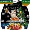 Naughty Pizza Cat With Laser Eyes Give Me Pizza Ugly Christmas Sweater Naughty Pizza Cat With Laser Eyes Give Me Pizza Ugly Christmas Sweater