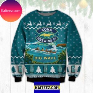Kona Brewing Company Big Wave Golden Ale 3D Christmas Ugly Sweater