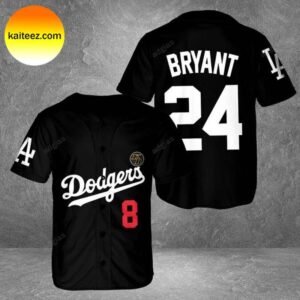 Los Angeles Dodgers Bryant 24 Black White Baseball Jersey