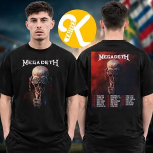 Megadeth European Tour 2026 Vic Rattlehead Schedule Two Sided Unisex T-Shirt