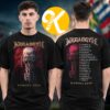 Megadeth Merch Europe Tour 2026 Over Europe Itin Two Sided Unisex T-Shirt Megadeth Merch Europe Tour 2026 Over Europe Itin Two Sided Unisex T-Shirt