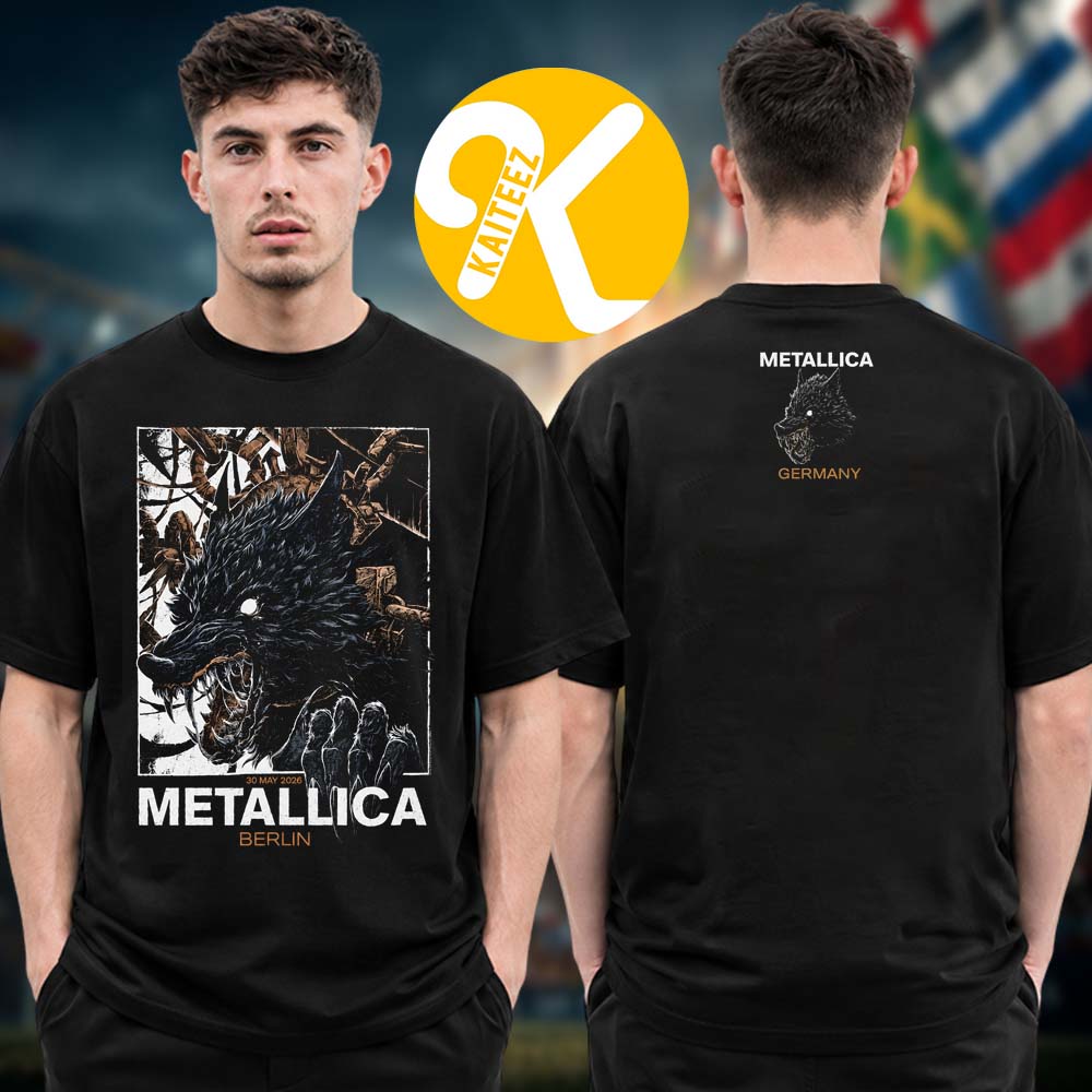 Metallica M72 Berlin Pop Up Shop Limited Poster Edition At Olympiastadion In Berlin DE On May 30 2026 Two Sided Unisex T-Shirt Metallica M72 Berlin Pop Up Shop Limited Poster Edition At Olympiastadion In Berlin DE On May 30 2026 Two Sided Unisex T-Shirt