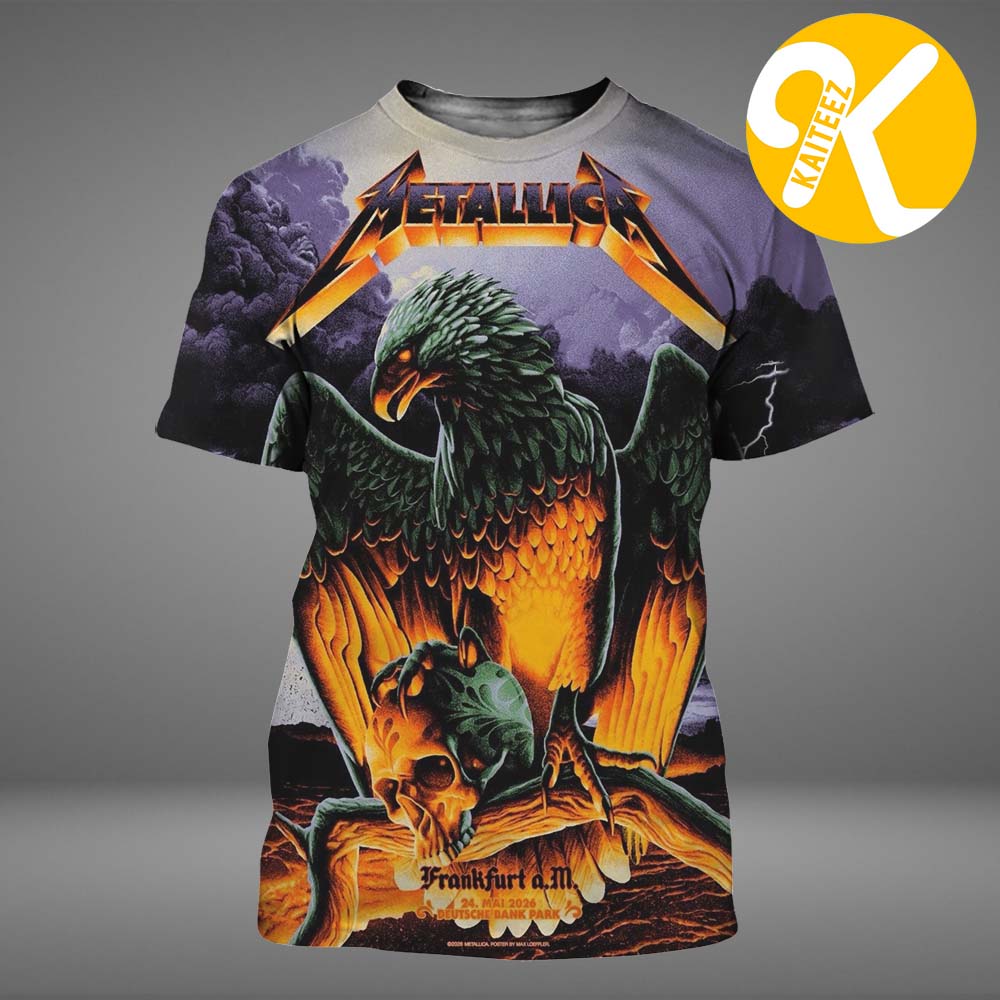 Metallica M72 Frankfurt Limited Poster Edition Night 2 At Deutsche Bank Park In Frankfurt DE On May 24 2026 Hellfire Eagle All Over Print Shirt Metallica M72 Frankfurt Limited Poster Edition Night 2 At Deutsche Bank Park In Frankfurt DE On May 24 2026 Hellfire Eagle All Over Print Shirt