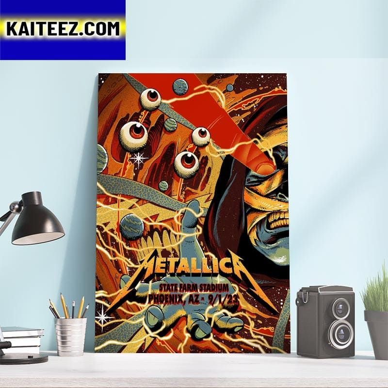 Metallica M72 World Tour No Repeat Weekend North American Tour 2023 At State Farm Stadium Phoenix AZ September 1 2023 Wall Decor Poster Canvas Metallica M72 World Tour No Repeat Weekend North American Tour 2023 At State Farm Stadium Phoenix AZ September 1 2023 Wall Decor Poster Canvas