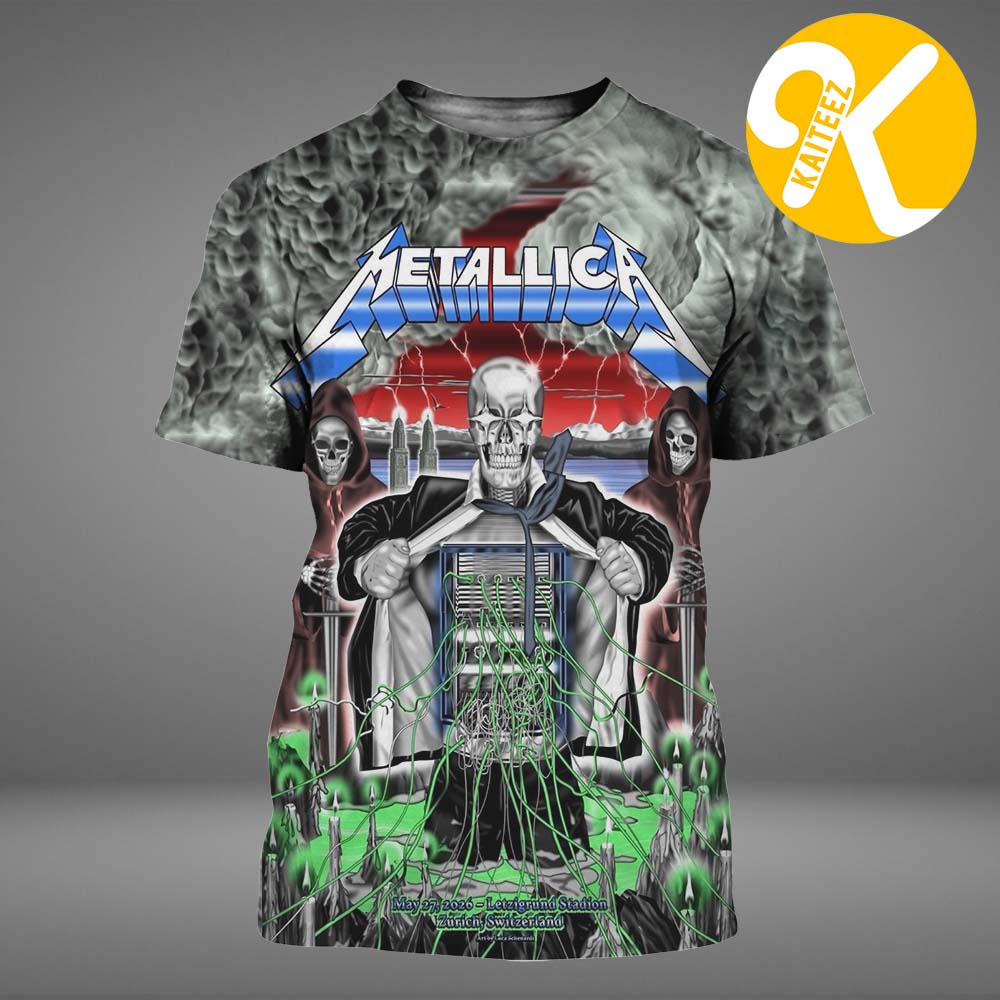 Metallica M72 Zurich Limited Edition At Stadion Letzigrund In Zurich Switzerland On May 27 2026 Art By Luca Schenardi All Over Print Shirt Metallica M72 Zurich Limited Edition At Stadion Letzigrund In Zurich Switzerland On May 27 2026 Art By Luca Schenardi All Over Print Shirt