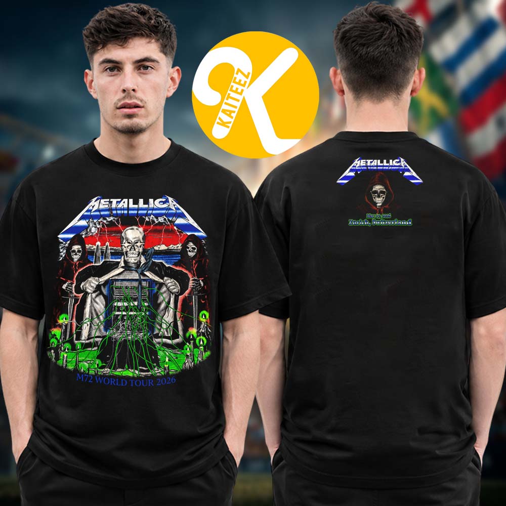 Metallica M72 Zurich Limited Edition At Stadion Letzigrund In Zurich Switzerland On May 27 2026 Art By Luca Schenardi Two Sided Unisex T-Shirt Metallica M72 Zurich Limited Edition At Stadion Letzigrund In Zurich Switzerland On May 27 2026 Art By Luca Schenardi Two Sided Unisex T-Shirt
