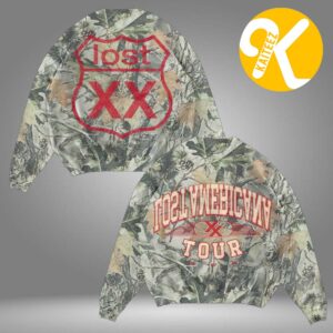 Michael Gun Kelly MGK Merch Lost Americana Tour 2026 Collegiate Tour Camo Crewneck
