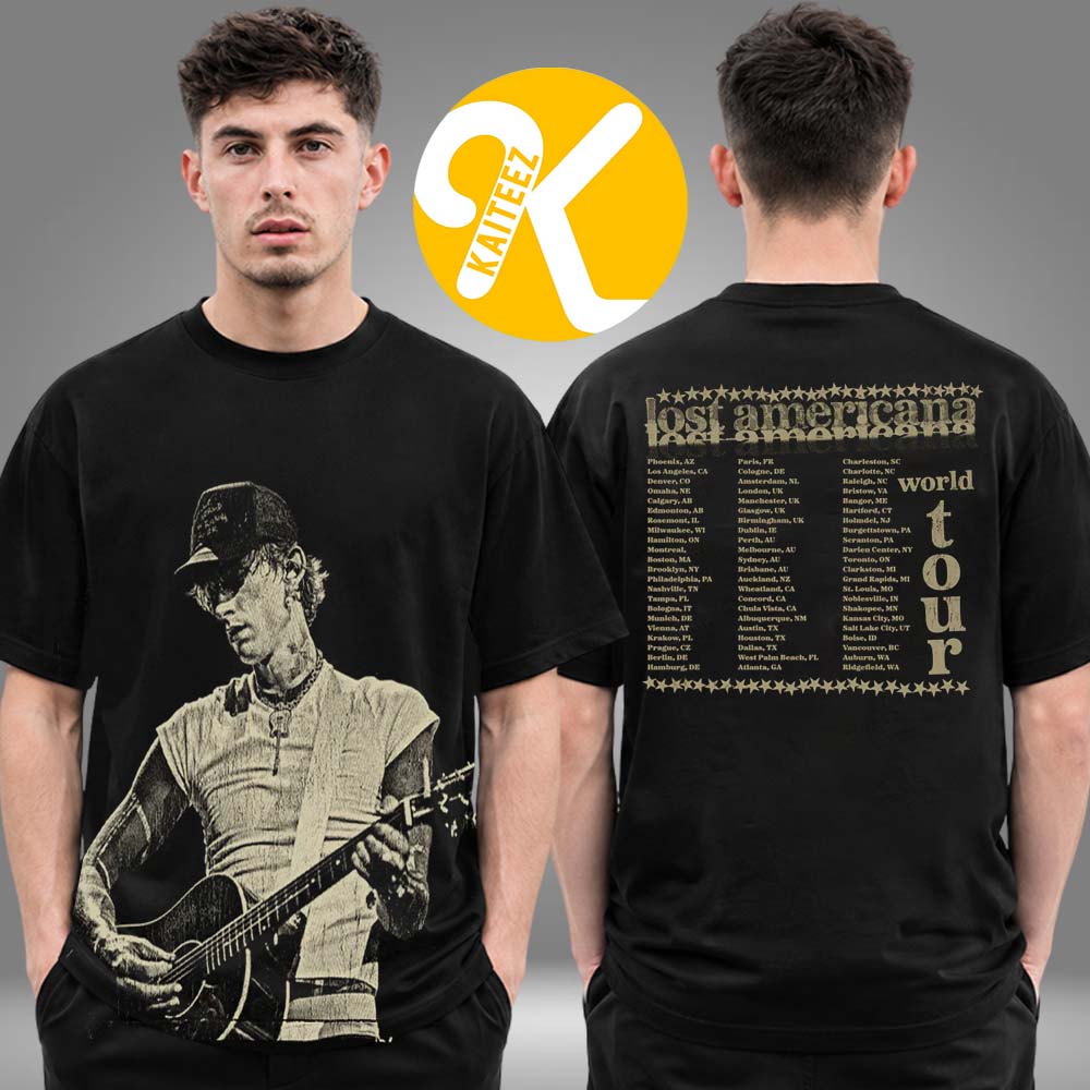 Michael Gun Kelly MGK Merch Lost Americana Tour 2026 Dated Photo Two Sided Unisex T-Shirt Michael Gun Kelly MGK Merch Lost Americana Tour 2026 Dated Photo Two Sided Unisex T-Shirt