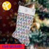 Mickey Mouse And Pluto Pattern In Green Background Christmas stocking