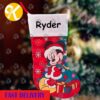 Mickey Mouse Santa With Present In Red Background Christmas Stocking Mickey Mouse Santa With Present In Red Background Christmas Stocking