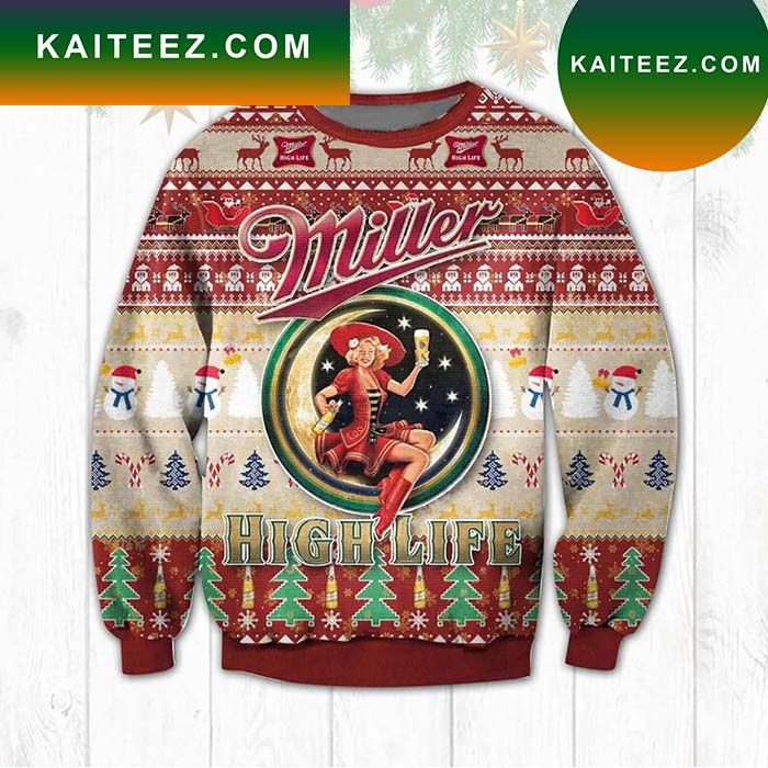 Miller Highlife Beer Drinking Ugly Sweater Miller Highlife Beer Drinking Ugly Sweater