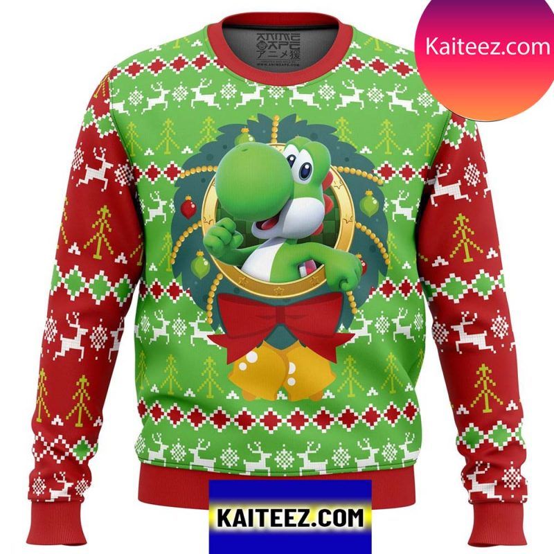 New Yoshi Super Mario Christmas Ugly Sweater New Yoshi Super Mario Christmas Ugly Sweater