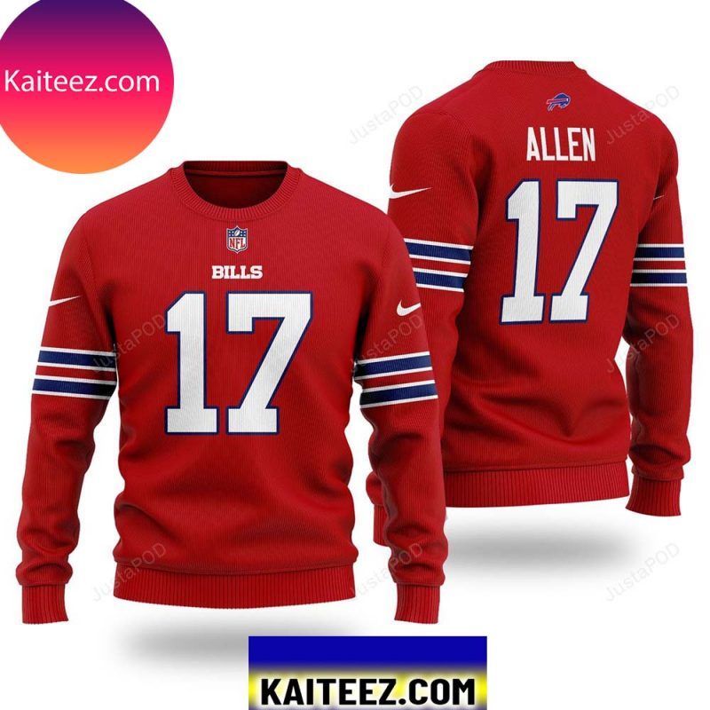 Nfl Buffalo Bills Josh Allen 17 Christmas Ugly Sweater Nfl Buffalo Bills Josh Allen 17 Christmas Ugly Sweater