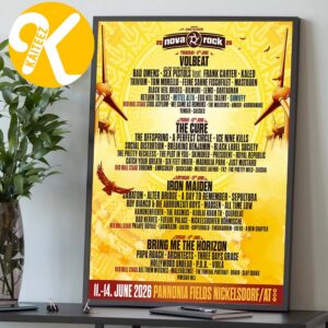 Nova Rock Festival 2026 At Pannonia Fields II In Nickelsdorf AT On June 11-14 2026 Line Up Home Decor Poster Canvas
