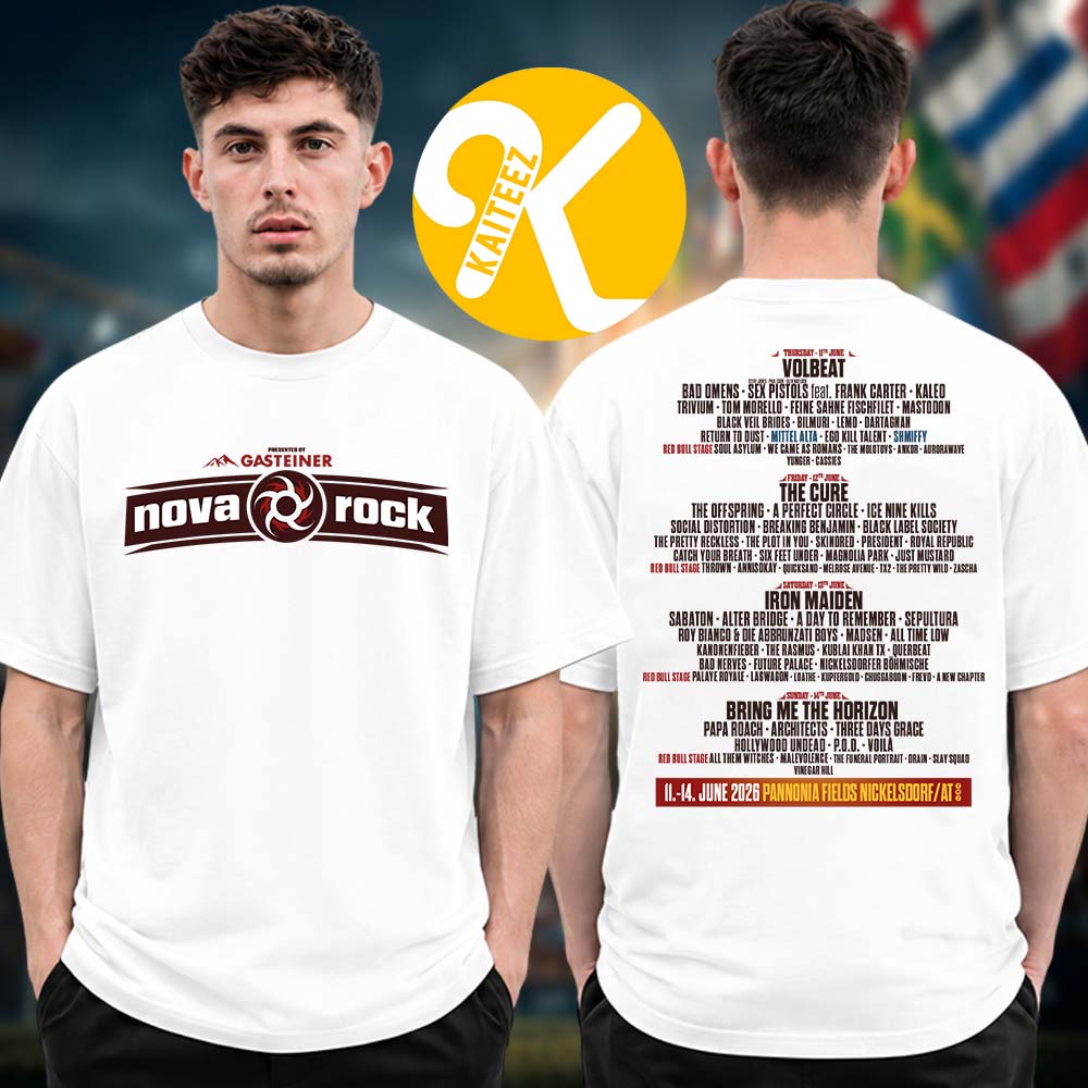 Nova Rock Festival 2026 At Pannonia Fields II In Nickelsdorf AT On June 11-14 2026 Line Up Two Sided Unisex T-Shirt Nova Rock Festival 2026 At Pannonia Fields II In Nickelsdorf AT On June 11-14 2026 Line Up Two Sided Unisex T-Shirt