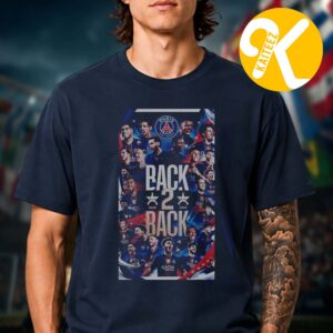 PSG Merch UEFA Champions League Champions 2026 Back 2 Back Navy Unisex T-Shirt