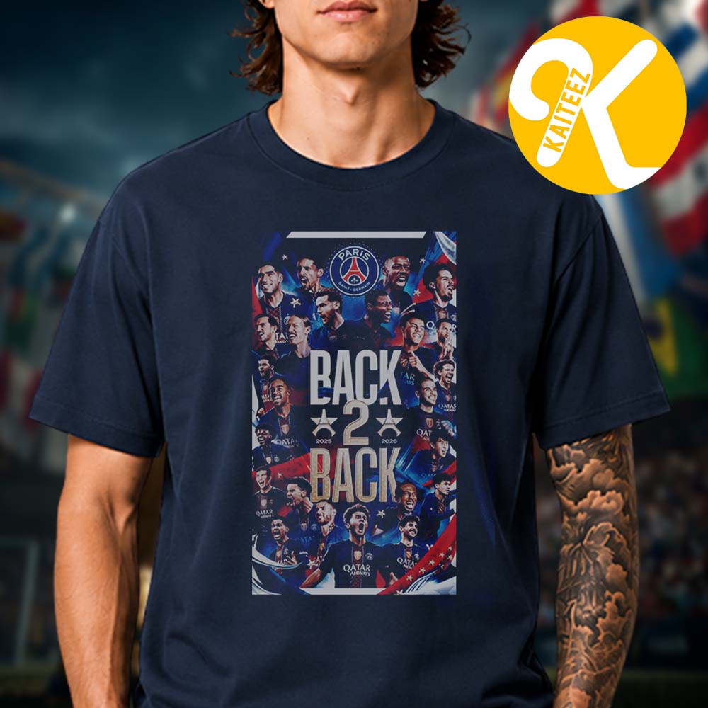 PSG Merch UEFA Champions League Champions 2026 Back 2 Back Navy Unisex T-Shirt PSG Merch UEFA Champions League Champions 2026 Back 2 Back Navy Unisex T-Shirt