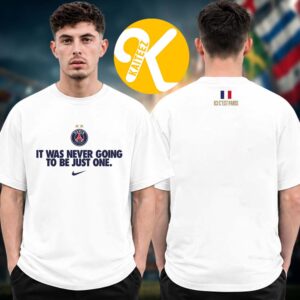 PSG Merch UEFA Champions League Champions 2026 Nike Logo Winners Black Two Sided Unisex T-Shirt