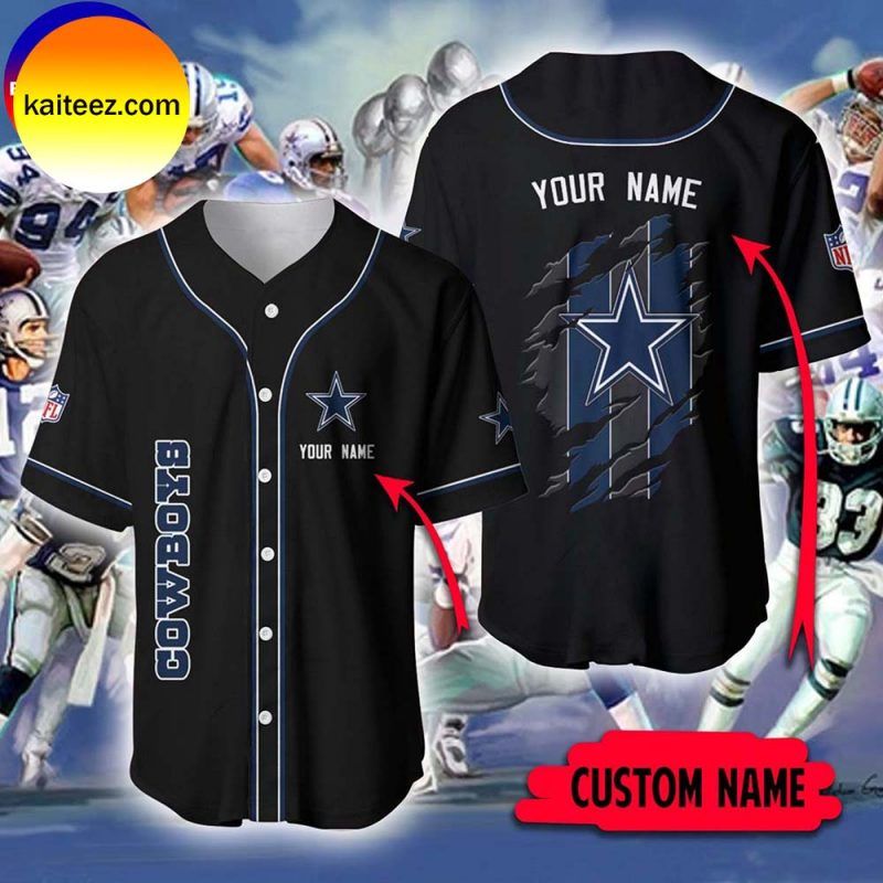 Personalized Dallas Cowboys Black Color Baseball Jersey Personalized Dallas Cowboys Black Color Baseball Jersey