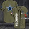 Personalized Dallas Cowboys NFL Logo Pattern Gray Baseball Jersey Personalized Dallas Cowboys NFL Logo Pattern Gray Baseball Jersey
