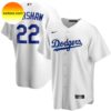 Personalized Los Angeles Dodgers White Green Light Baseball Jersey