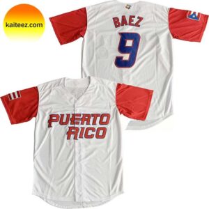 Personalized Puerto Rico White Red Baseball Jersey