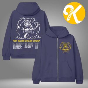Post Malone Merch The Big Ass Stadium Tour 2026 Posty Bulldog Zip Hoodie