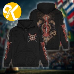 Powerwolf Merch Sermon Of Swords Zip Up Hoodie Shirt
