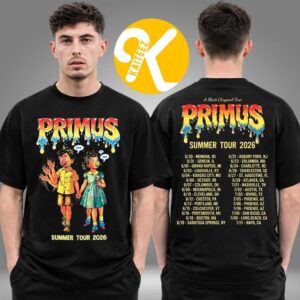 Primus Merch The Clay Pool Gold Tour 2026 Trippy Childhood Summer Tour Dates Two Sided Unisex T-Shirt