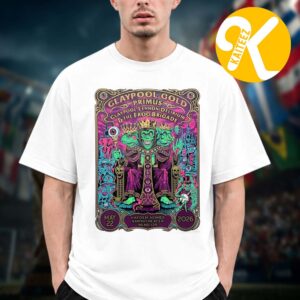 Primus The Clay Pool Gold Tour 2026 Limited Edition Poster At Hayden Homes Amphitheater In Bend Or On May 22 2026 Unisex T-Shirt