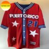Puerto Rico Logo Pattern Baseball Jersey