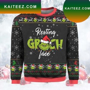 Resting Grinch Face Funny Grinch Christmas Ugly Sweater