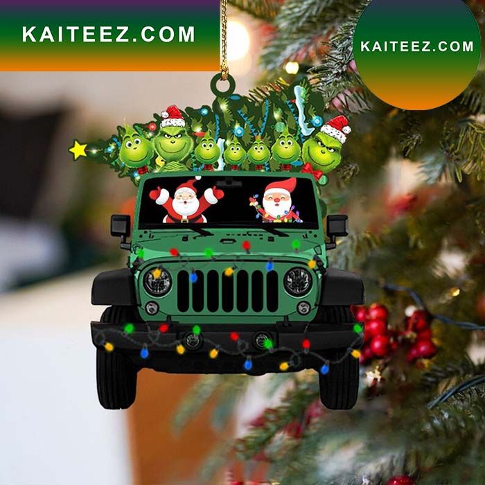 Santa Claus Rides A Car Carrying Grinch Christmas Ornament Santa Claus Rides A Car Carrying Grinch Christmas Ornament