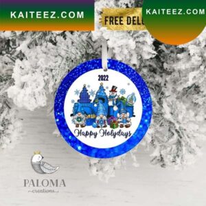 Snow Happy Holiday My Family Gnome Christmas Ornament