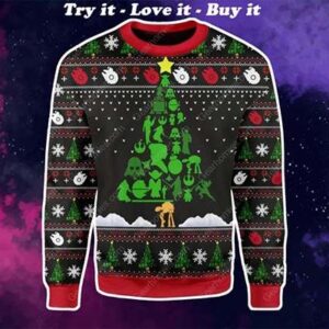Star Wars Character christmas tree all Star Wars Christmas Ugly Sweater