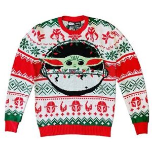 Star Wars The Mandalorian The Child with Lights Adult Star Wars Christmas Ugly Sweater