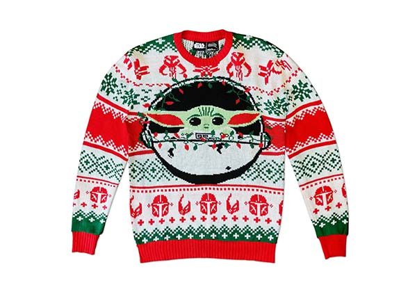 Star Wars The Mandalorian The Child with Lights Adult Star Wars Christmas Ugly Sweater Star Wars The Mandalorian The Child with Lights Adult Star Wars Christmas Ugly Sweater