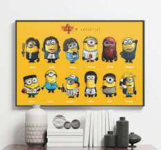 Stranger Things 4 Mix Minions Characters Funny Poster Canvas