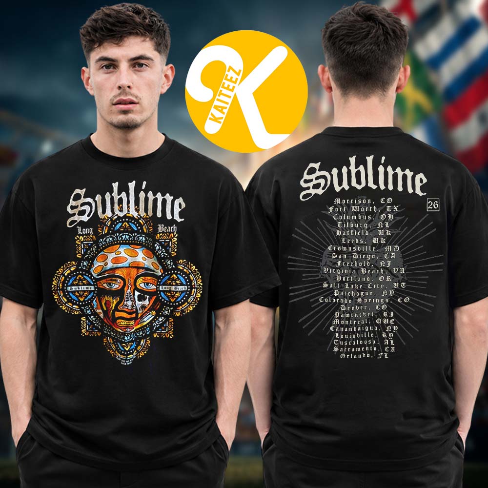 Sublime Merch Slam Dunk Festival 2026 Long Beach To UK Tour Dates Two Sided Unisex T-Shirt Sublime Merch Slam Dunk Festival 2026 Long Beach To UK Tour Dates Two Sided Unisex T-Shirt