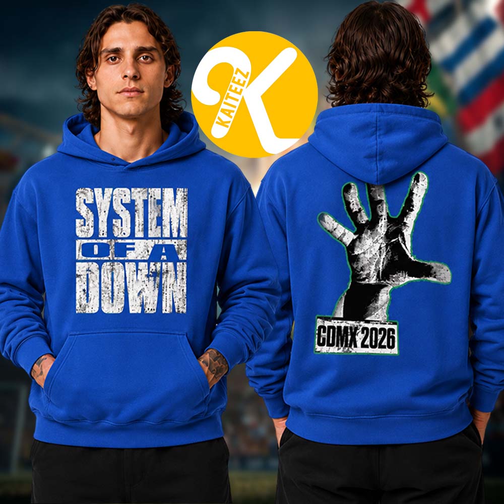 System Of A Down SOAD x Mercadorama 2026 CDMX Pop Up Shop Mexico City On May 27 28 2026 Blue Two Sided Unisex Hoodie Shirt System Of A Down SOAD x Mercadorama 2026 CDMX Pop Up Shop Mexico City On May 27 28 2026 Blue Two Sided Unisex Hoodie Shirt