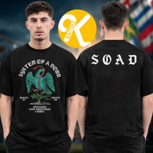 System Of A Down SOAD x Mercadorama CDMX Mexico City At Estadio GNP Seguros On May 27 28 2026 Eagle And Serpent Two Sided Unisex T-Shirt