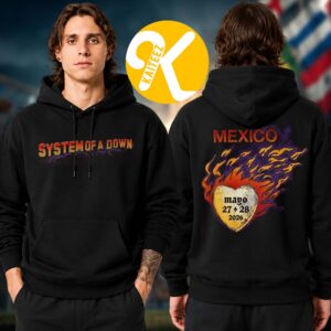 System Of A Down SOAD x Mercadorama CDMX Mexico City At Estadio GNP Seguros On May 27 28 2026 Flaming Heart Two Sided Unisex T-Shirt