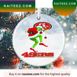 The Grinch Santa San Francisco 49ers Grinch Decorations Outdoor Ornament